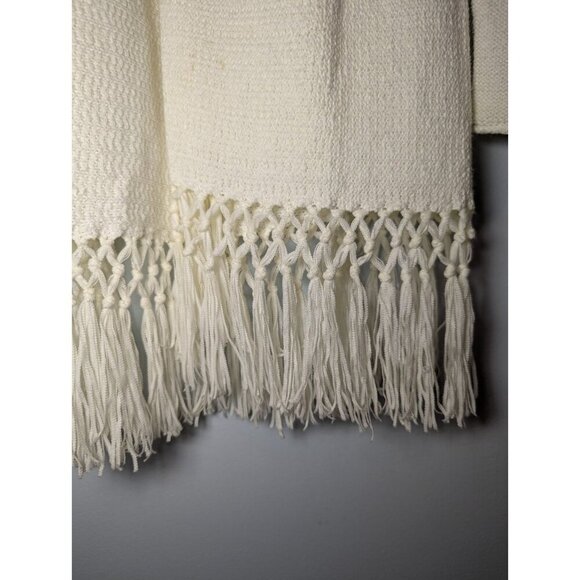 Lilly Pulitzer Tatum Long Fringe Cardigan Size L Resort White Open Front Cotton - Picture 8 of 11